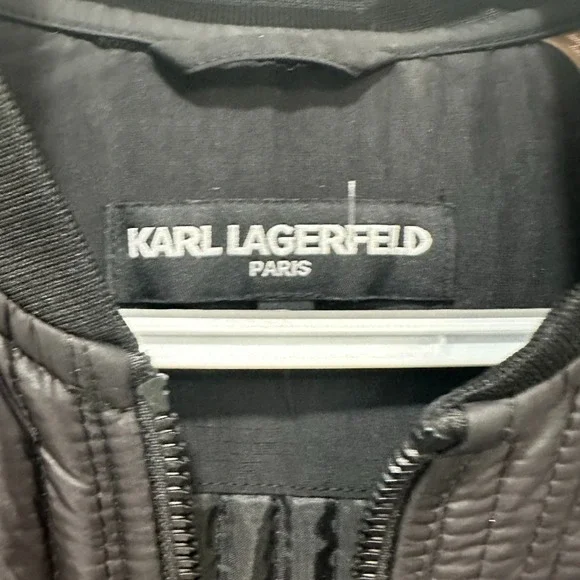 Karl Lagerfeld Mens Puffer Jacket Large Zip‎ Outerwear Nylon Designer Bomber